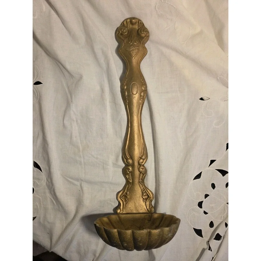 Vintage Cast Metal Ladle Mid Century Modern Wall Planter Or Decor